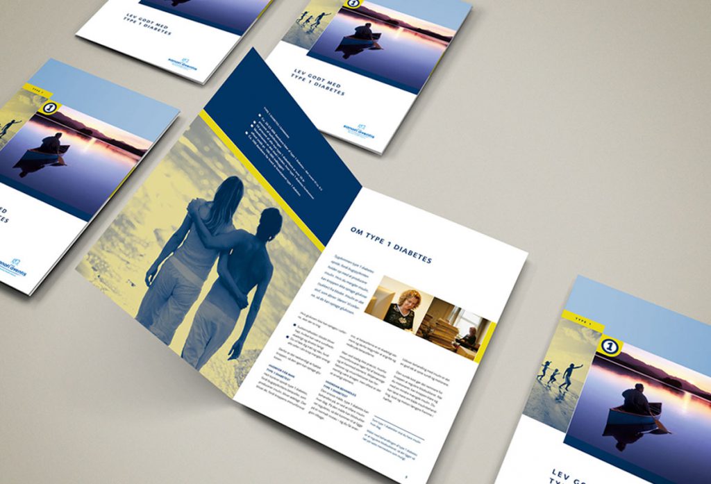 Oplysningsfoldere til type 1 og 2 diabetes.
