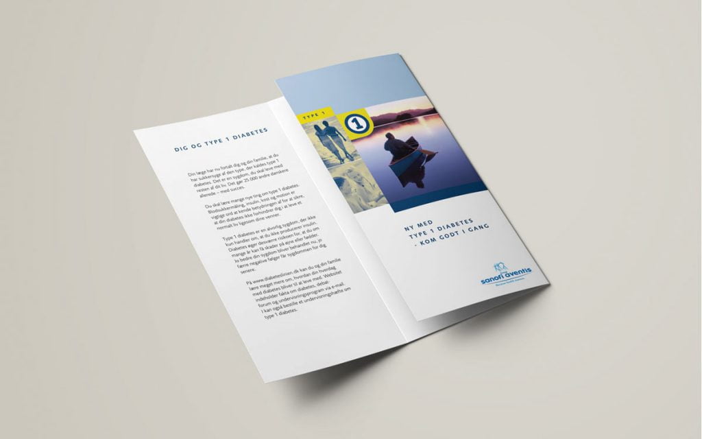 3-fløjet folder til type 1 og 2 diabetes.